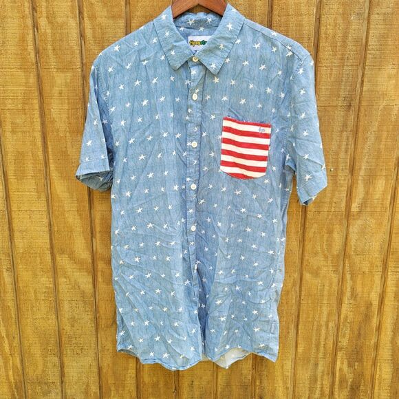 Tipsy Elves American Pride Hawaiian Button Up Shirt Mens Size  XL - Picture 1 of 9